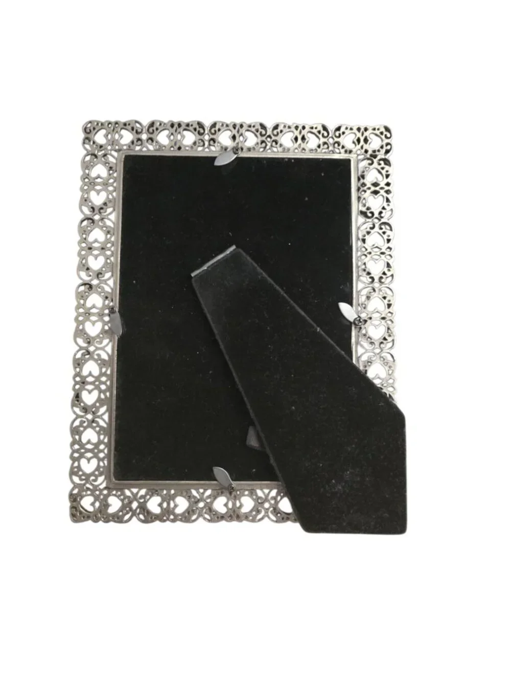 9 x 7 Silver Heart Filigree Picture Frame Ornate Metal Photo Frame Wedding Decor